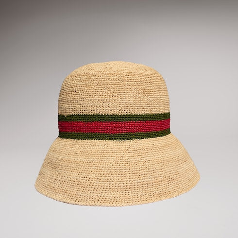 Woven fabric hat with Web - light beige