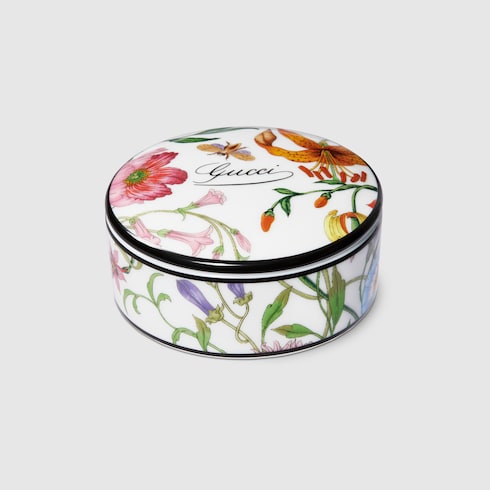 Gucci Flora print small round box - multicolor porcelain
