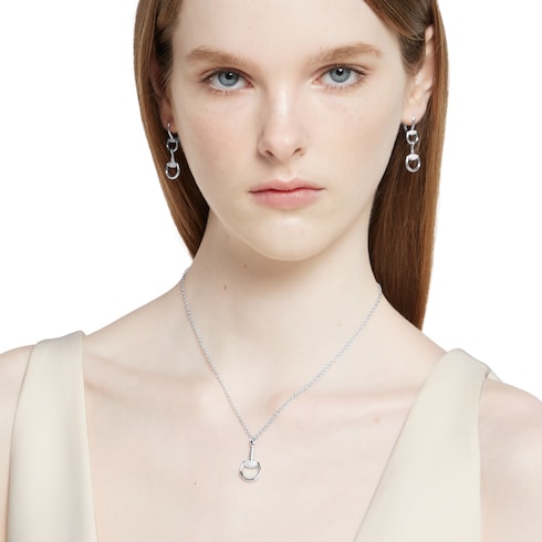 Gucci Horsebit diamond 18k pendant necklace - 18k white gold