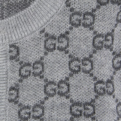 Baby GG wool jacquard one-piece - grey