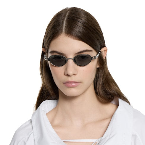 Oval frame sunglasses - light ruthenium