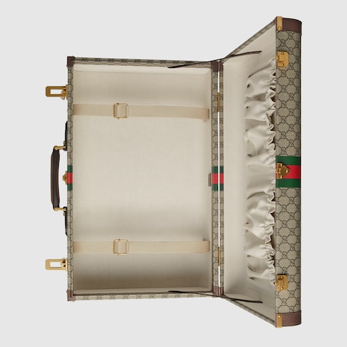 Gucci Savoy large suitcase - beige and ebony Supreme