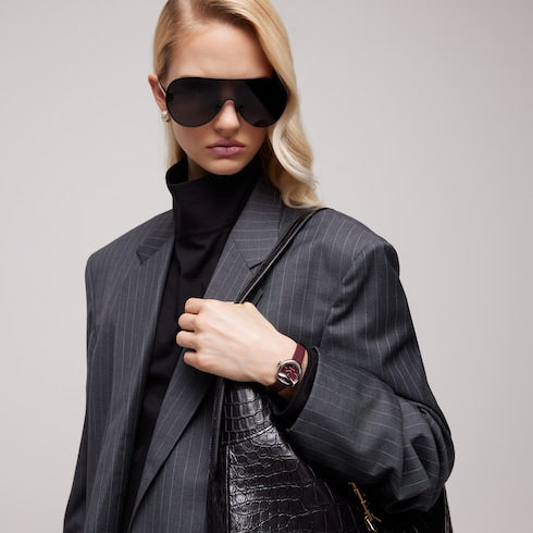 Gucci Horsebit watch, 27x23mm - burgundy leather
