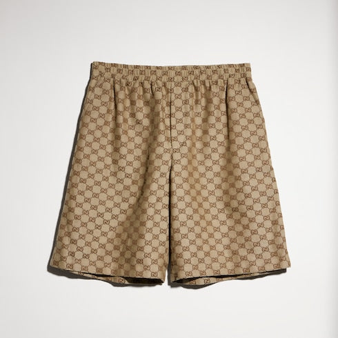 GG Supreme linen shorts - beige and ebony