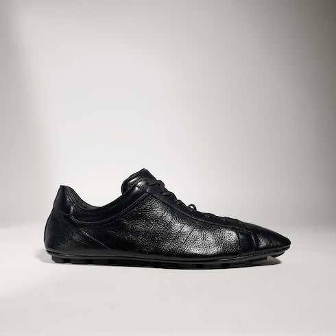 Men's sneaker with driver sole - black leather
