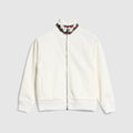 Children's jersey zip jacket with Web - white