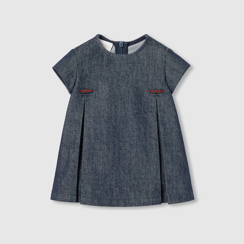 Baby denim dress with Web - dark blue