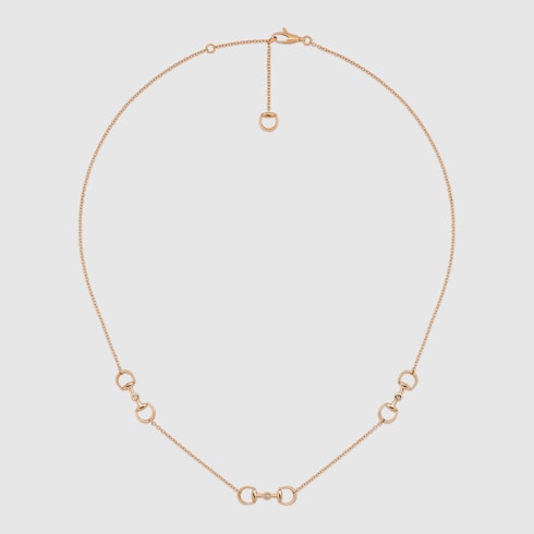 Gucci Horsebit diamond 18k pendant necklace - 18k rose gold