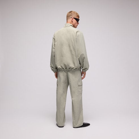 Froissé nylon faille cargo pants - beige