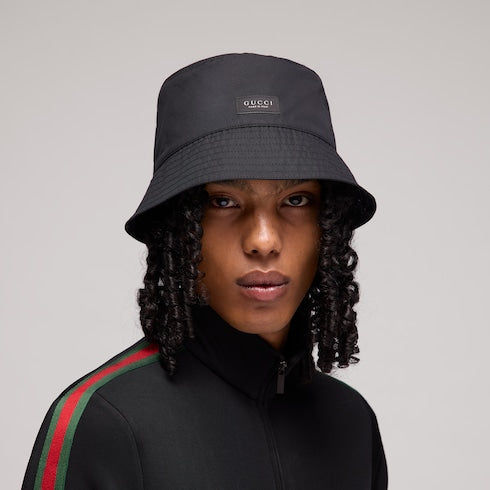 Cotton canvas bucket hat - black
