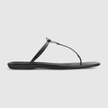 Men's thong sandal - black leather