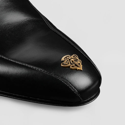 Men's loafer with Gucci Crest - black leather