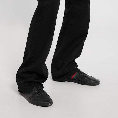 Men's Stretch high-top sneaker - black leather