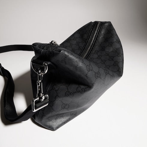 Gucci Essence Classic medium crossbody bag - black GG canvas