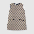 Children's GG canvas dress - beige and blue