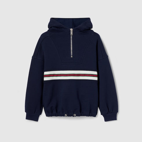 Children's cotton hooded sweatshirt - dark blue