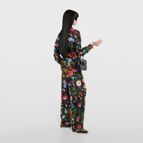 Printed silk twill shirt - multicolor