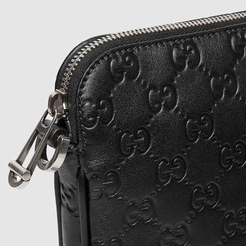 GG Emblem medium crossbody bag - black GG leather