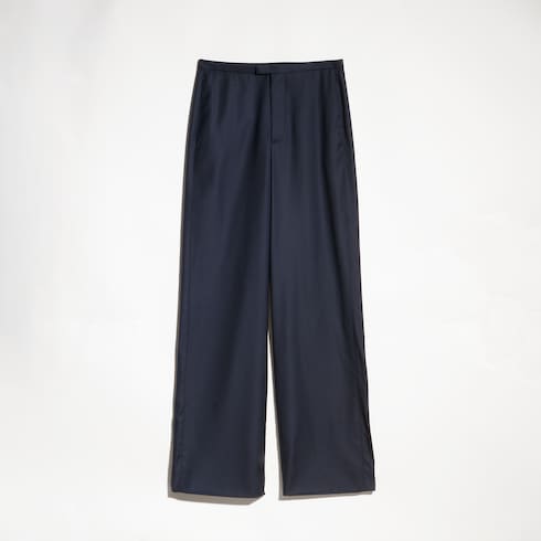 Light wool pants - dark blue