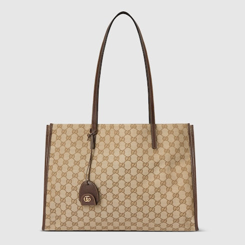 Gucci Londra large tote bag - sand and brown GG canvas