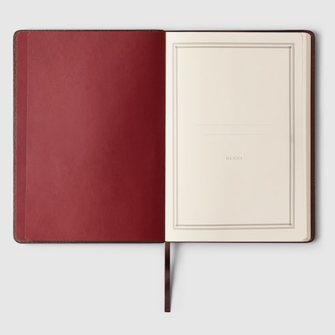 Large GG notebook with Double G - beige and ebony GG Supreme