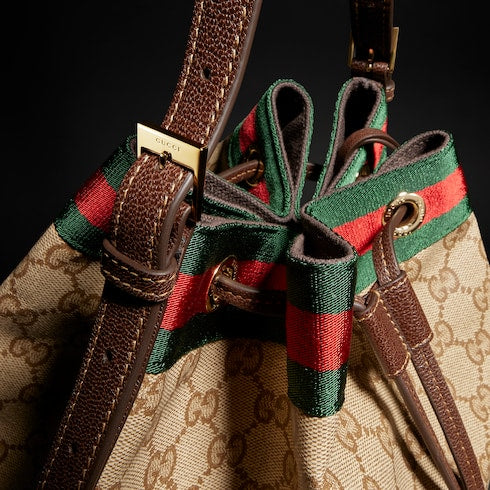 Gucci Venice large bucket bag - sand and brown GG canvas