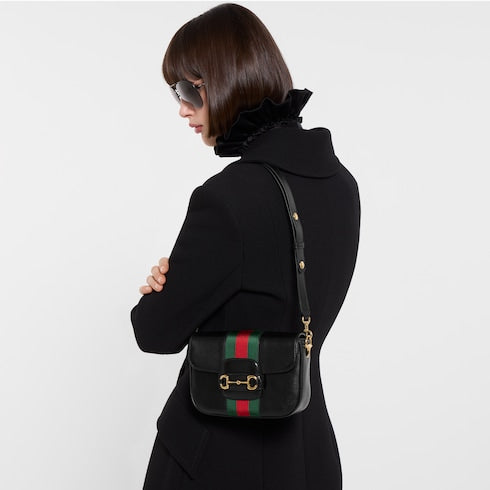 Gucci Horsebit 1955 small shoulder bag - black leather
