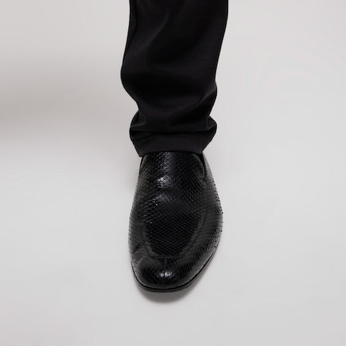 Men's Giacomo python loafer - black