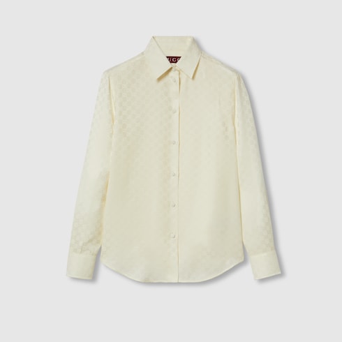 GG crêpe silk shirt - ivory