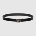 Belt with Double G buckle - black leather
