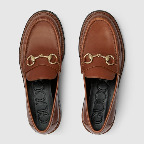 Women's Gucci Horsebit loafer - brown leather