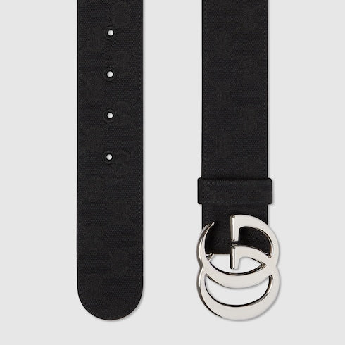 Flat Marmont belt - black GG canvas
