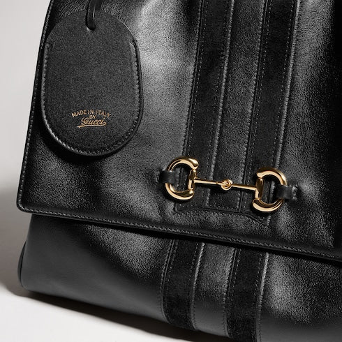 Paparazzo medium top handle bag - black leather