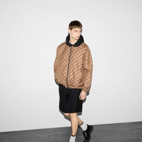 Reversible GG canvas jacket - black