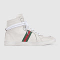 Women's Stretch high-top sneaker - white leather