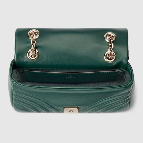 GG Marmont small shoulder bag - green leather