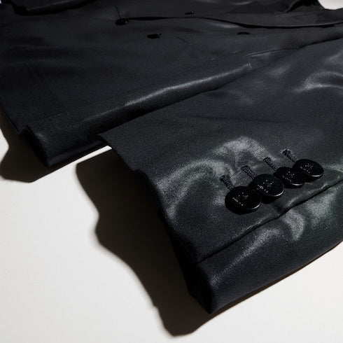 Wool jacket with chintzed finish - black