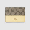 Bi-color GG Marmont small wallet - light yellow leather