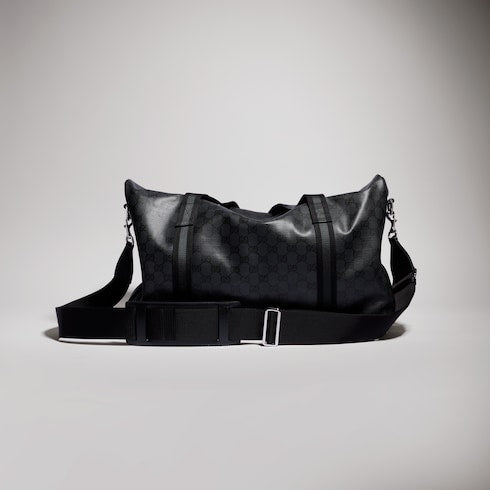 Medium duffle bag with Web - black GG canvas