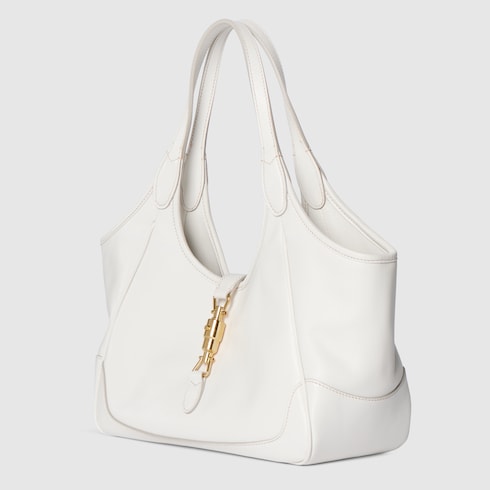 Mercato small tote bag - white leather