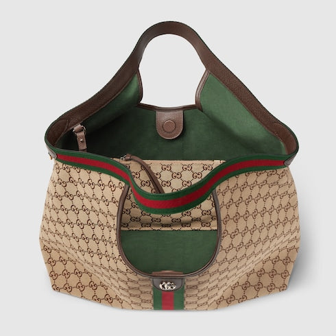 Gucci Giglio large tote bag - beige and brown GG canvas