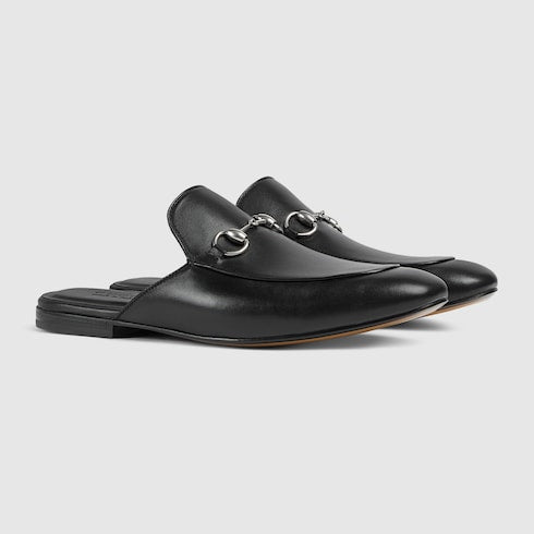 Men's mule with Horsebit - black leather