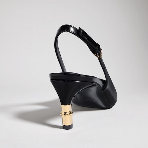 Women's Castello slingback - black leather