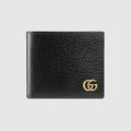 Black Leather GG Marmont Large Bi-Fold Wallet - Black Leather