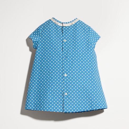Baby printed cotton dress - blue