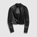 Lightweight stretch leather jacket - black