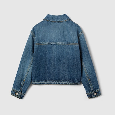 Children's bleached denim jacket - blue