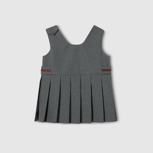 Baby wool dress with Web - light grey
