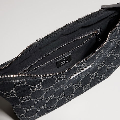 Lady Lunetta small shoulder bag - black GG denim