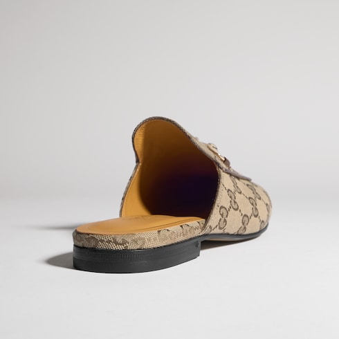 Women's Princetown slipper - beige and ebony Orignal GG canvas